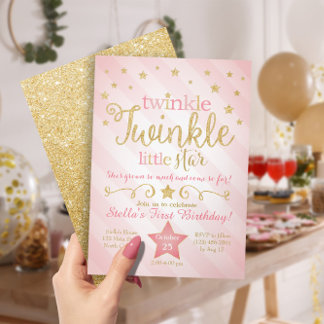 Twinkle Twinkle Little Star Birthday Invitation