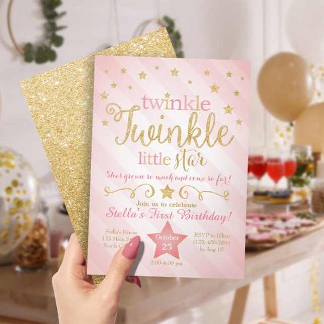 Twinkle Twinkle Little Star Birthday Invitation (Creator Uploaded)