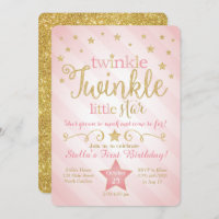 Twinkle Twinkle Little Star Birthday Invitation