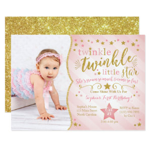Twinkle Twinkle Little Star Birthday Invitation