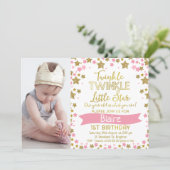 Twinkle Twinkle Little Star Birthday Invitation (Standing Front)