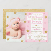 Twinkle Twinkle Little Star Birthday Invitation