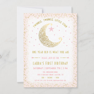 Twinkle Twinkle Little Star Birthday Invitation