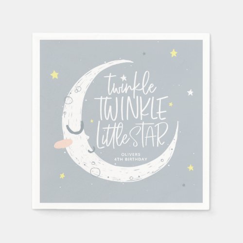 Twinkle twinkle little star birthday party napkins