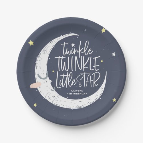 Twinkle twinkle little star birthday party paper plates