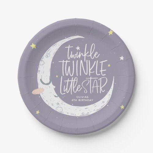 Twinkle twinkle little star birthday party paper plates