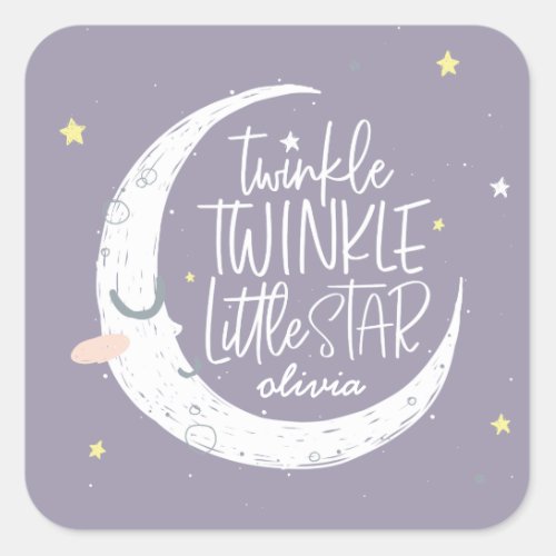 Twinkle twinkle little star birthday party square sticker