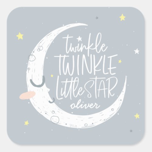 Twinkle twinkle little star birthday party square sticker