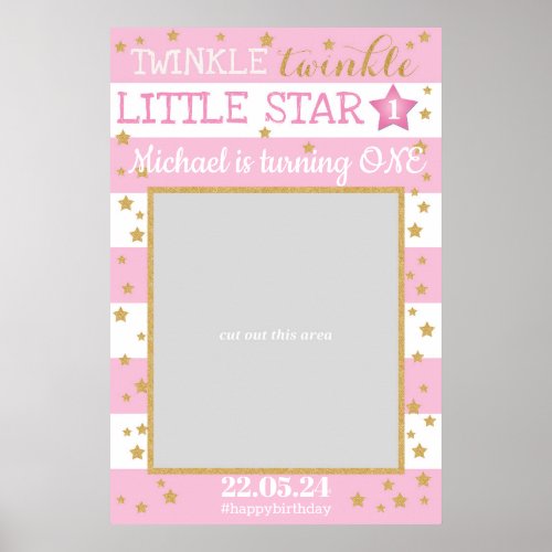 Twinkle Twinkle Little Star Birthday Photo Prop Poster