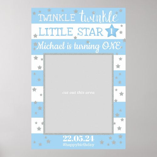 Twinkle Twinkle Little Star Birthday Photo Prop Poster