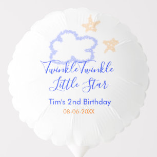 Twinkle twinkle little star birthday purple orange balloon