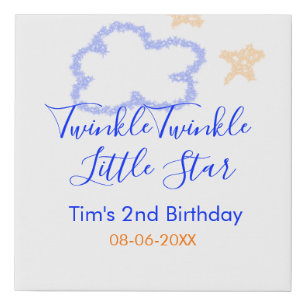 Twinkle twinkle little star birthday purple orange faux canvas print