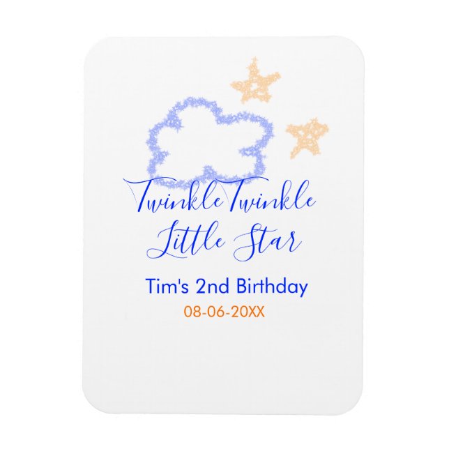Twinkle twinkle little star birthday purple orange magnet (Vertical)