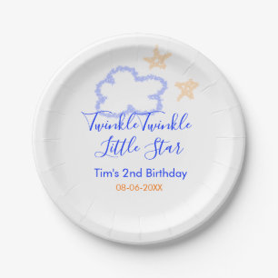 Twinkle twinkle little star birthday purple orange paper plates