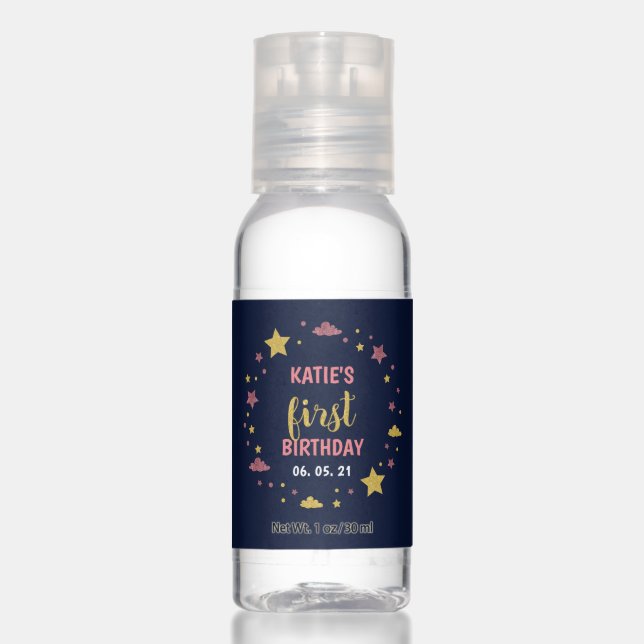 Twinkle Twinkle Little Star Birthday Sanitizer (Front)