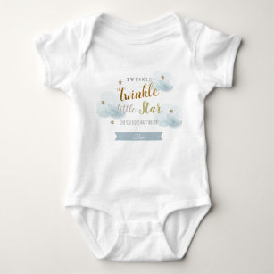 Twinkle Twinkle Little Star Blue 1st Birthday Baby Bodysuit