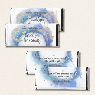 Twinkle Twinkle Little Star, Blue And Gold wrapper Hershey Bar Favors