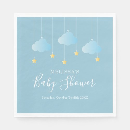 Twinkle Twinkle Little Star Blue Baby Boy Shower Napkins