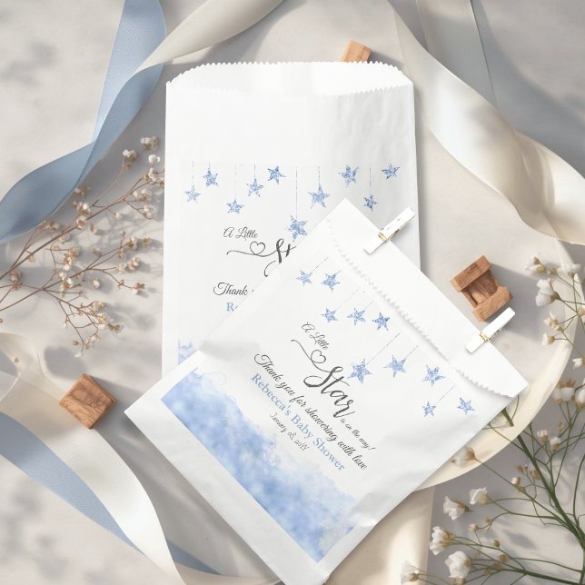Twinkle Twinkle Little Star Blue Boy Baby Shower Favor Bag (Creator Uploaded)