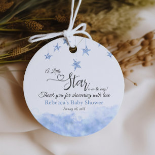 Twinkle Twinkle Little Star Blue Boy Baby Shower Favor Tags