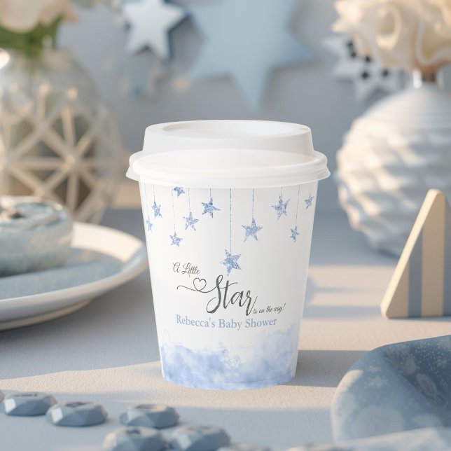 Twinkle Twinkle Little Star Blue Boy Baby Shower Paper Cups (Creator Uploaded)