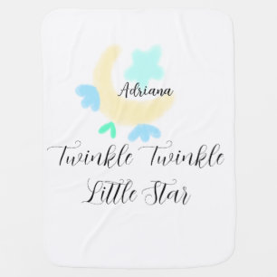 twinkle twinkle little star blue stars yellow moon baby blanket