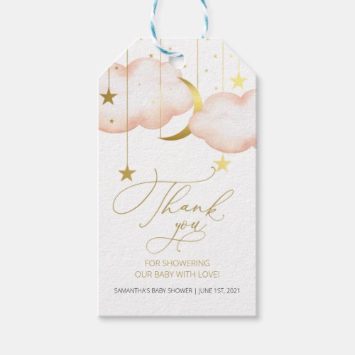 Twinkle Twinkle Little Star  Blush Moon and Stars Gift Tags