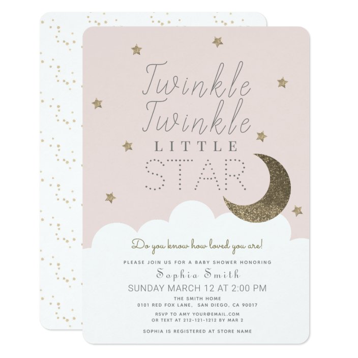 twinkle little star invitation baby shower