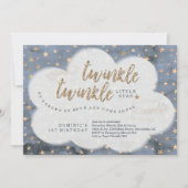 Twinkle Twinkle Little Star Boys First Birthday Invitation (Front)