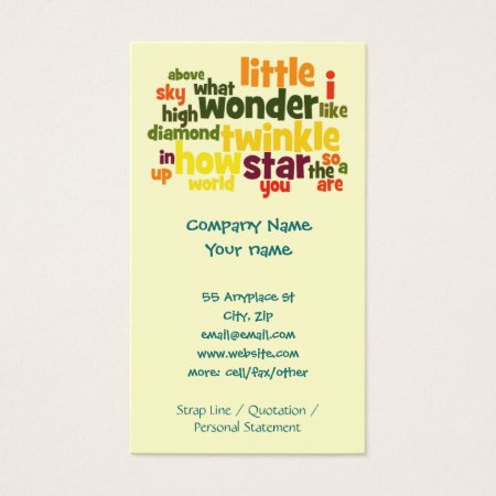 Twinkle Twinkle Little Star business card template