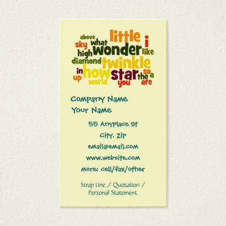 Twinkle Twinkle Little Star business card template