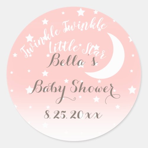 Twinkle Twinkle Little Star Coral Pink Stickers