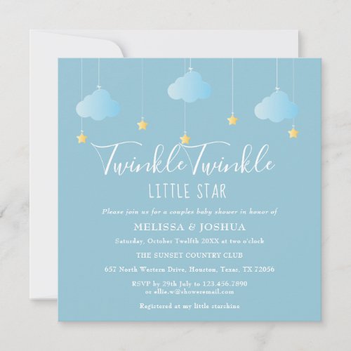 Twinkle Twinkle Little Star Couples Baby Shower Invitation