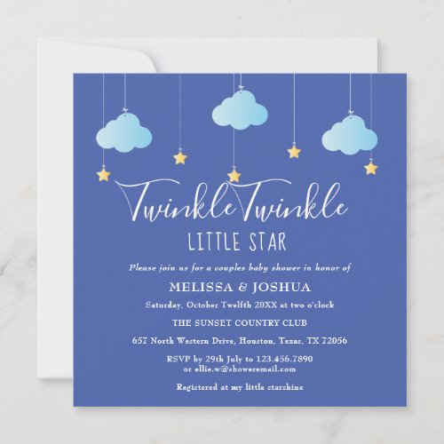 Twinkle Twinkle Little Star Couples Baby Shower Invitation