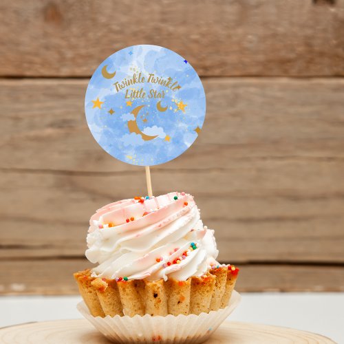 Twinkle Twinkle Little Star Cupcake Toppers Classic Round Sticker
