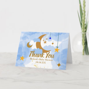 Twinkle twinkle little star custom photo letterpress thank you card