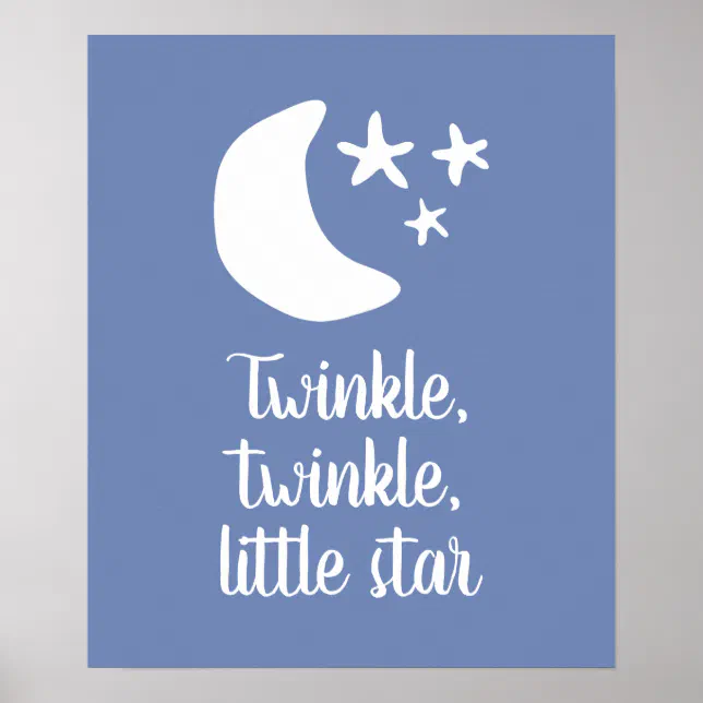 Twinkle twinkle little star cute baby nursery room poster | Zazzle