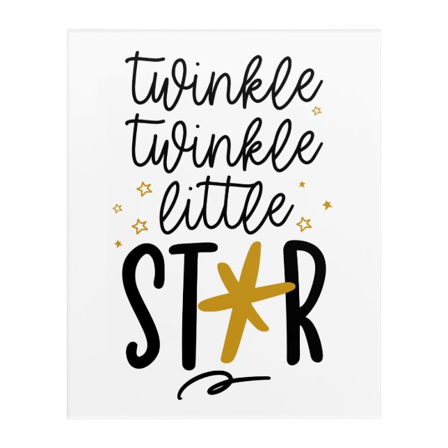 Twinkle Twinkle Little Star Doodle Acrylic Print (Front)