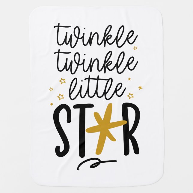 Twinkle Twinkle Little Star Doodle Baby Blanket (Front)