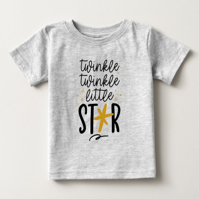 Twinkle Twinkle Little Star Doodle Baby T-Shirt (Front)