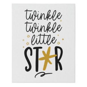 Twinkle Twinkle Little Star Doodle Faux Canvas Print