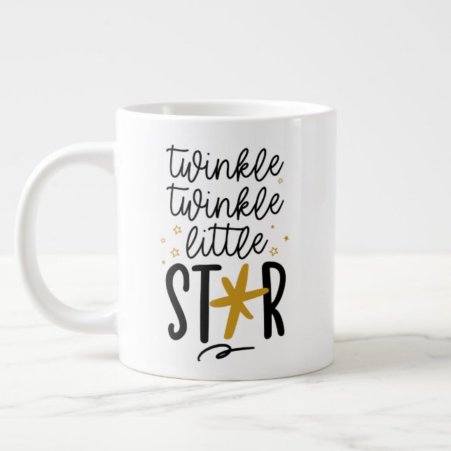 Twinkle Twinkle Little Star Doodle Giant Coffee Mug (Left)
