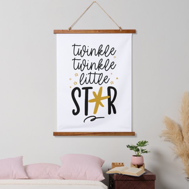 Twinkle Twinkle Little Star Doodle Hanging Tapestry (Bedroom)