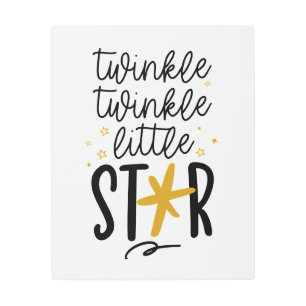Twinkle Twinkle Little Star Doodle Metal Print