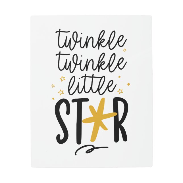 Twinkle Twinkle Little Star Doodle Metal Print (Front)