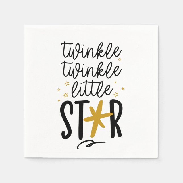 Twinkle Twinkle Little Star Doodle Napkins (Front)