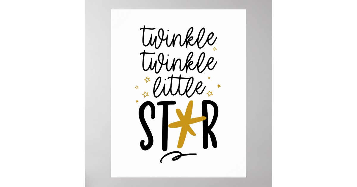 Twinkle Twinkle Little Star Doodle Poster | Zazzle
