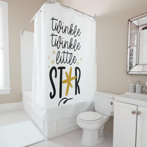 Twinkle Twinkle Little Star Doodle Shower Curtain