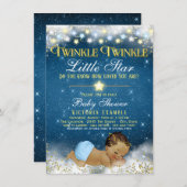 Twinkle Twinkle Little Star Ethnic Baby Boy Shower Invitation (Front/Back)