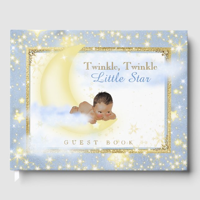 Twinkle Twinkle Little Star Ethnic Baby Guest Book (Front)